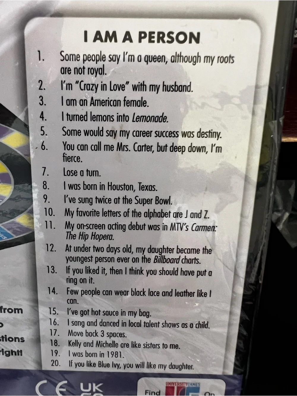 UNIVERSITY GAMES. “20 QUESTIONS” THE GAME OF PEOPLE, PLACES & THINGS